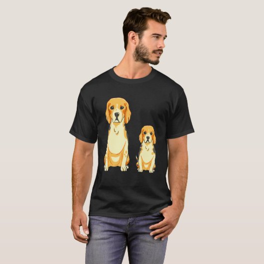 Beagle Dog Mama Puppy Hunting Dog T-shirt (Voorkant volledig)