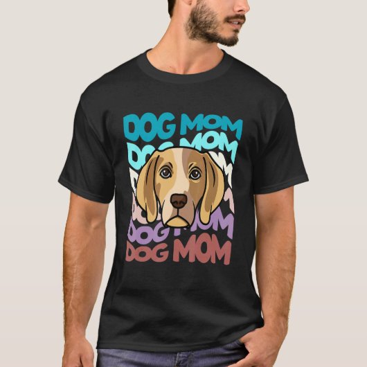 Beagle Dog Mama Retro Dog Mama T-shirt (Voorkant)