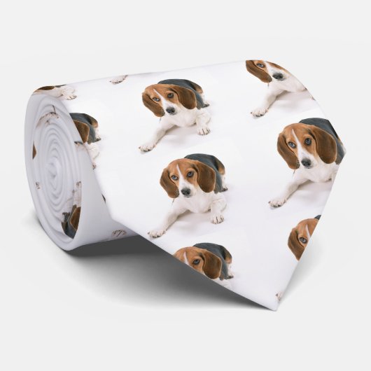 Beagle Dog Mannen Necktie Stropdas (Opgerold)
