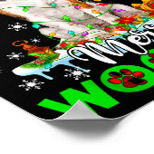 Beagle Dog Merry Woofmas Funny Xmas Lights Santa H Poster (Hoek)