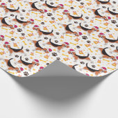 Beagle Dog met kerstcadeaupapier voor kerstmis Cadeaupapier (Hoek)