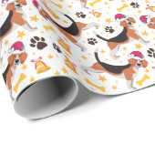 Beagle Dog met kerstcadeaupapier voor kerstmis Cadeaupapier (Rol Hoek)