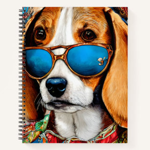 Beagle Dog met zonnebril Notitieboek