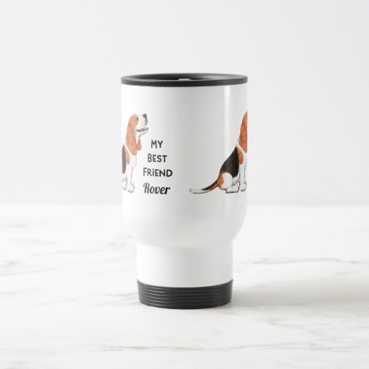 Beagle Dog Mijn beste vriend - Aangepaste naam Reisbeker (Center)