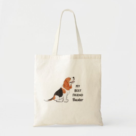 Beagle Dog Mijn beste vriend - Aangepaste naam Tote Bag (Voorkant)