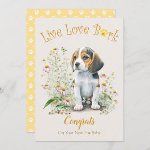 Beagle Dog Mom Bloemen Adoptie Kaart