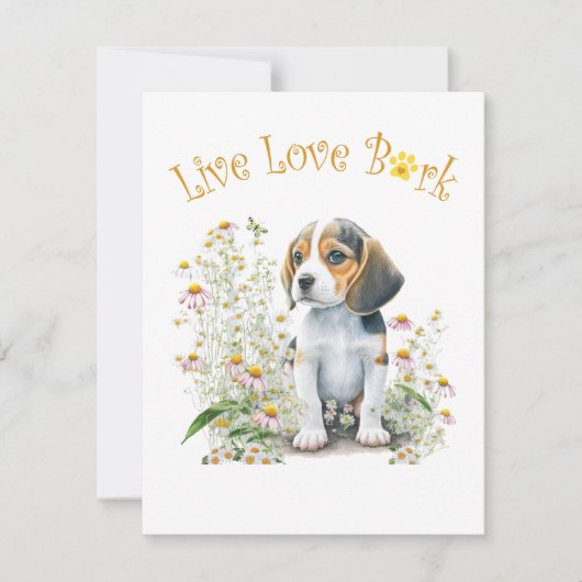 Beagle Dog Mom Floral Notitiekaartje (Voorkant)