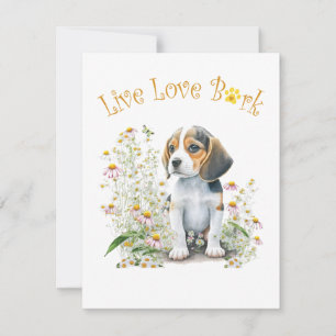Beagle Dog Mom Floral Notitiekaartje