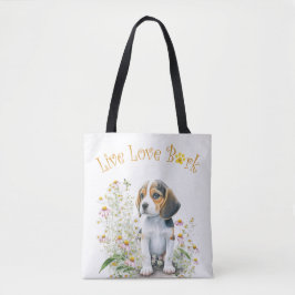Beagle Dog Mom Floral Tote Bag