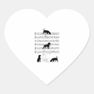 Beagle dog Music Note Clef Musicus Schattige Beagl Hart Sticker