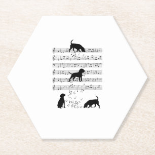 Beagle dog Music Note Clef Musicus Schattige Beagl Kartonnen Onderzetters