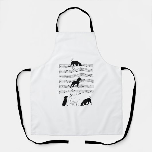 Beagle dog Music Note Clef Musicus Schattige Beagl Schort (Voorkant)