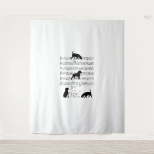 Beagle dog Music Note Clef Musicus Schattige Beagl Wandkleed