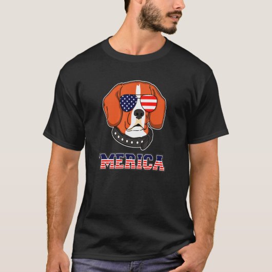 Beagle Dog op 4 juli T-shirt (Voorkant)