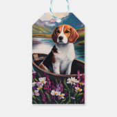 Beagle Dog op een peddel: Een Schilderachtig avont Cadeaulabel (Achterkant)