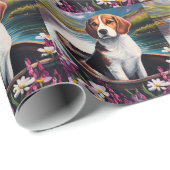 Beagle Dog op een peddel: Een Schilderachtig avont Cadeaupapier (Rol Hoek)