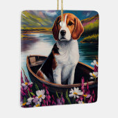 Beagle Dog op een peddel: Een Schilderachtig avont Keramisch Ornament (Rechts)