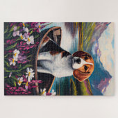 Beagle Dog op een peddel: Een Schilderachtig avont Legpuzzel (Horizontaal)