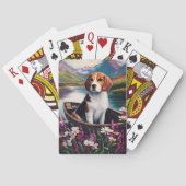 Beagle Dog op een peddel: Een Schilderachtig avont Pokerkaarten (Achterkant)