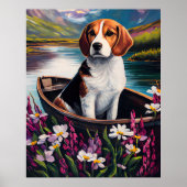 Beagle Dog op een peddel: Een Schilderachtig avont Poster (Voorkant)