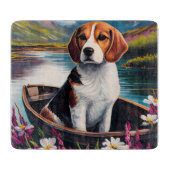 Beagle Dog op een peddel: Een Schilderachtig avont Snijplank (Voorkant)