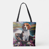 Beagle Dog op een peddel: Een Schilderachtig avont Tote Bag (Achterkant)
