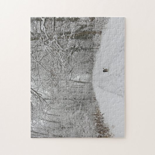 Beagle Dog op een Snowy Trail Design Jigzaag Puzzl Legpuzzel (Verticaal)