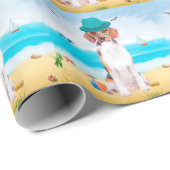 Beagle Dog op strand Cadeaupapier (Rol Hoek)