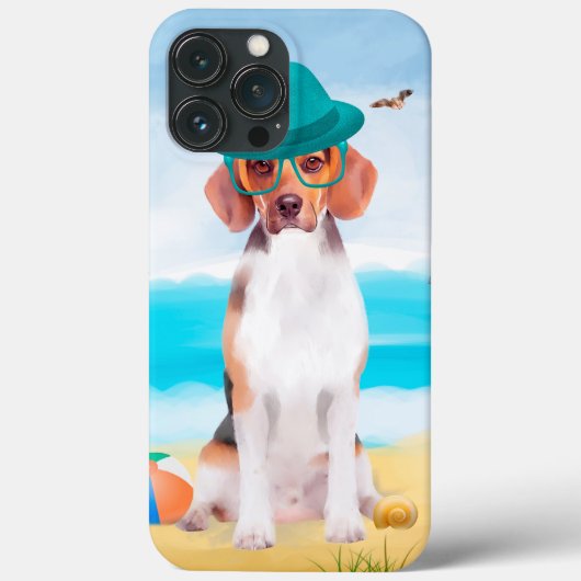 Beagle Dog op strand Case-Mate iPhone Case (Achterkant)