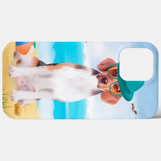 Beagle Dog op strand Case-Mate iPhone Case (Achterkant (horizontaal))