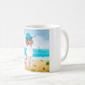 Beagle Dog op strand Koffiemok (Voorkant rechts)