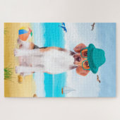 Beagle Dog op strand Legpuzzel (Horizontaal)