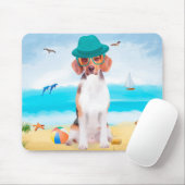 Beagle Dog op strand Muismat (Met muis)