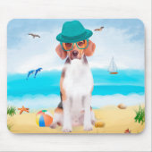 Beagle Dog op strand Muismat (Voorkant)