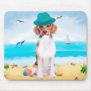Beagle Dog op strand Muismat