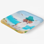 Beagle Dog op strand Papieren Bordje (Gebogen)