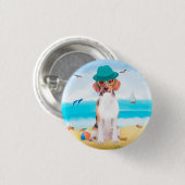 Beagle Dog op strand Ronde Button 3,2 Cm (Voorkant /achterkant)