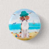 Beagle Dog op strand Ronde Button 3,2 Cm (Voorkant)