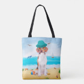Beagle Dog op strand Tote Bag (Achterkant)