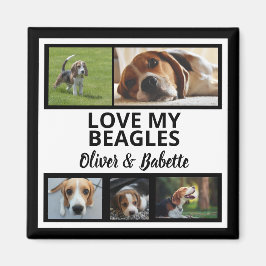 Beagle Dog Owner and Proud Puppy Dog Photo Collage Magneet