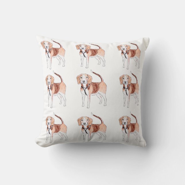 Beagle Dog Pattern Kussen (Voorkant)