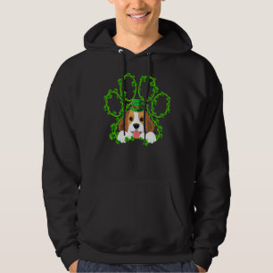 Beagle Dog Paw Shamrock St Patrick's Day 2022 Hoodie