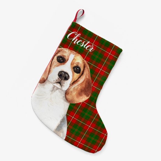 Beagle Dog Persoonlijk Kleine Kerstsok (Voorkant (Hangend))