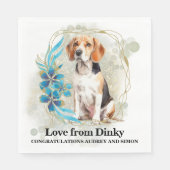 Beagle Dog Pet bruiloft servetten met honden Foto (Voorkant)