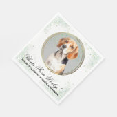 Beagle Dog Pet bruiloft servetten met honden Foto (Hoek)