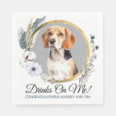 Beagle Dog Pet bruiloft servetten met honden Foto (Voorkant)