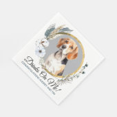 Beagle Dog Pet bruiloft servetten met honden Foto (Hoek)