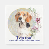 Beagle Dog Pet bruiloft servetten met honden Foto (Voorkant)