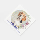 Beagle Dog Pet bruiloft servetten met honden Foto (Hoek)