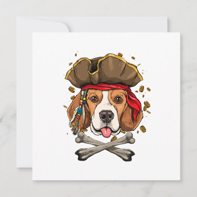 Beagle Dog Pirate Jolly Roger Flag (Voorkant)
